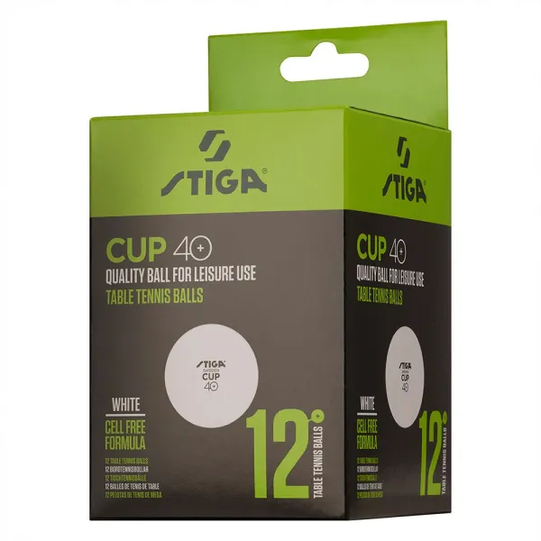 Мяч для наст. тенниса Stiga Cup ABS, 1110-2510-12, диам.40+мм, пластик, упак. 12 шт, белый за 1&nbsp;774.80 ₽ в Тамбове