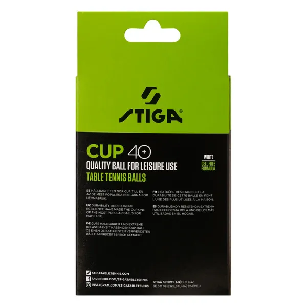 Мяч для наст. тенниса Stiga Cup ABS, 1110-2510-12, диам.40+мм, пластик, упак. 12 шт, белый за 1&nbsp;774.80 ₽ в Тамбове