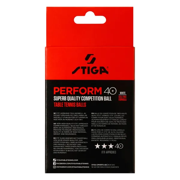 Мяч для наст. тенниса Stiga Perform 3***, 40+, 1113-2110-06, пластик, ITTF Appr., уп.6 шт, бел за 2&nbsp;121.60 ₽ в Тамбове