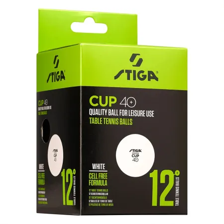 Мяч для наст. тенниса Stiga Cup ABS, 1110-2510-12, диам.40+мм, пластик, упак. 12 шт, белый за 1&nbsp;774.80 ₽ купить в Тамбове