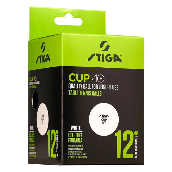 Мяч для наст. тенниса Stiga Cup ABS, 1110-2510-12, диам.40+мм, пластик, упак. 12 шт, белый за 1&nbsp;774.80 ₽ в Тамбове