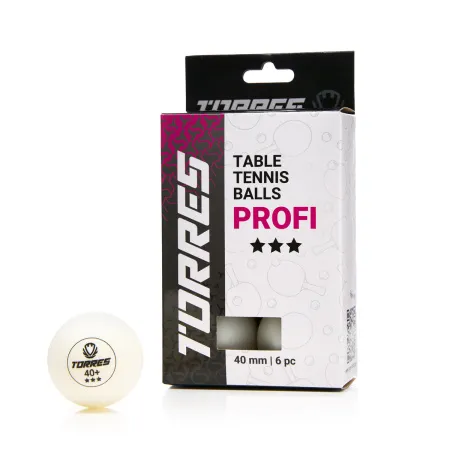 Мяч для наст. тенниса TORRES Profi 3*, TT23012, диам. 40+мм, упак. 6 шт, белый за 338.30 ₽ купить в Тамбове