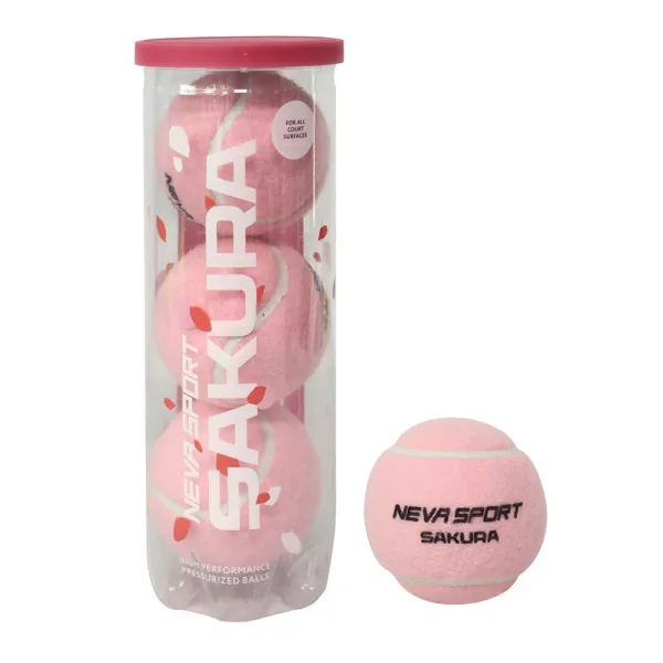 Мяч для падела NS Sakura, UAA2, уп.3 шт, сукно, нат.резина, розовый за 824.50 ₽ в Тамбове